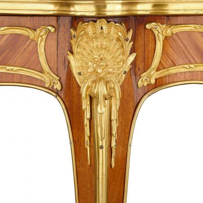 Antique Rococo style rosewood ormolu and marble centre table