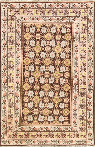 Antique Rug Unusual 34 x 66 