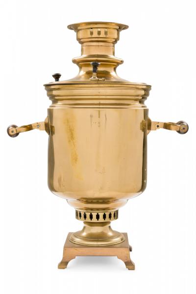 Antique Russian Brass Plated Metal Samovar