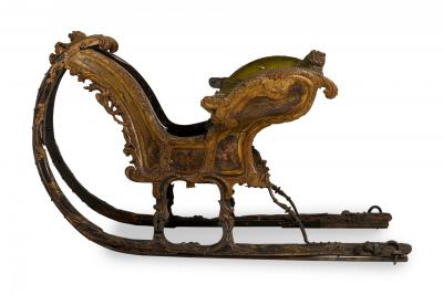 Antique Russian Carved Sleigh