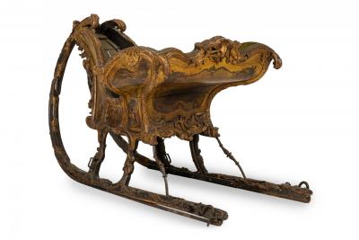Antique Russian Carved Sleigh