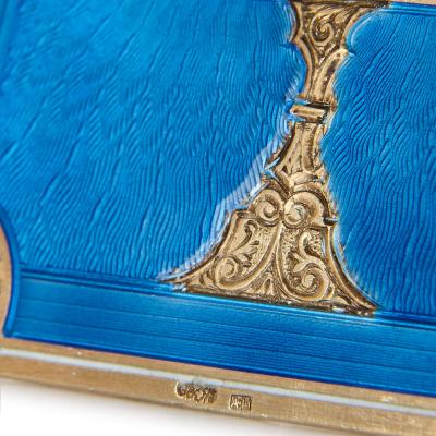 Antique Russian vermeil and enamel table clock