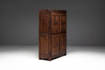 Antique Rustic Oak Cabinet France Early 19th Century