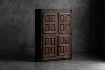 Antique Rustic Oak Cabinet France Early 19th Century