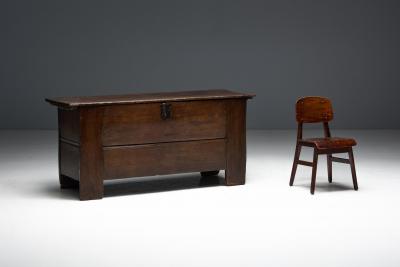 Antique Rustic Oak Coffer England Early 18th Century