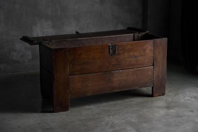 Antique Rustic Oak Coffer England Early 18th Century