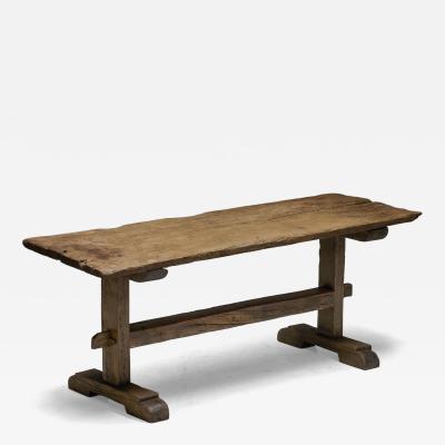 Antique Rustic Oak Trestle Table 19th Century