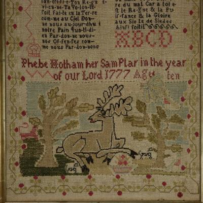 Antique Sampler 1777 by Phebe Hotham Aged 10