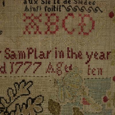 Antique Sampler 1777 by Phebe Hotham Aged 10