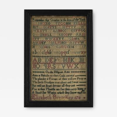 Antique Sampler 1780s by Elizabeth Brenchley