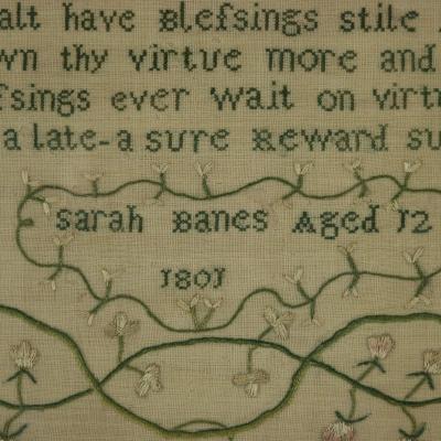 Antique Sampler 1801 by Sarah Banes