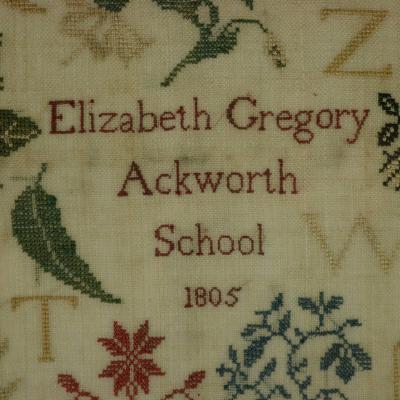 Antique Sampler 1805 Elizabeth Gregory Ackworth School
