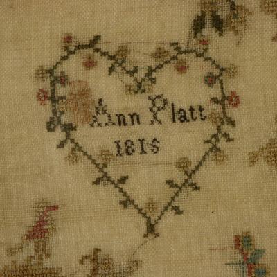 Antique Sampler 1815 by Ann Platt Aged 11