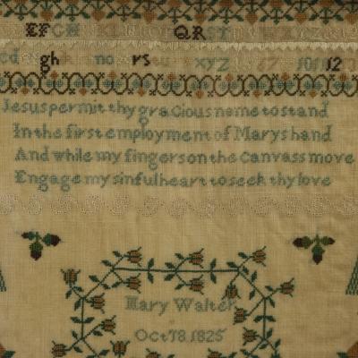Antique Sampler 1825 by Mary Walter