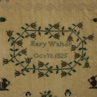 Antique Sampler 1825 by Mary Walter