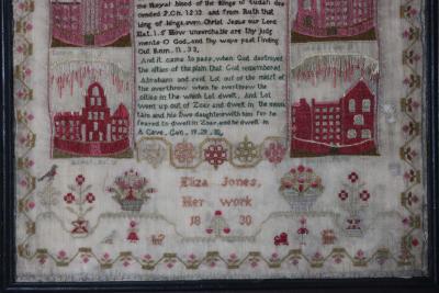 Antique Sampler 1830 by Eliza Jones Friendship