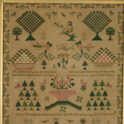 Antique Sampler 1834 By Mary Thornhill