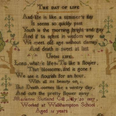 Antique Sampler 1837 by Marianne Butland Gill