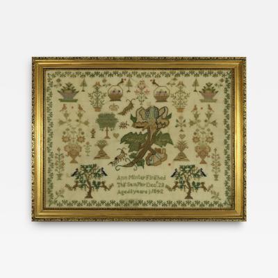 Antique Sampler 1842 by Ann Minter Aged 8 Years
