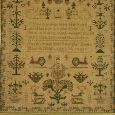Antique Sampler 1849 by Jane Joslin