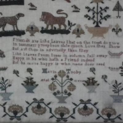 Antique Sampler by Maria Tooby c 1820