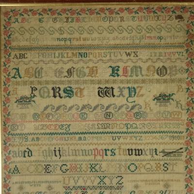 Antique Sampler c 1850 by Elizabeth Carter Sussex