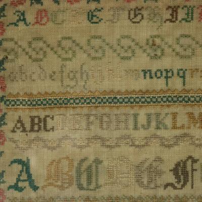 Antique Sampler c 1850 by Elizabeth Carter Sussex