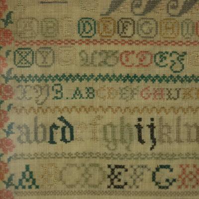 Antique Sampler c 1850 by Elizabeth Carter Sussex