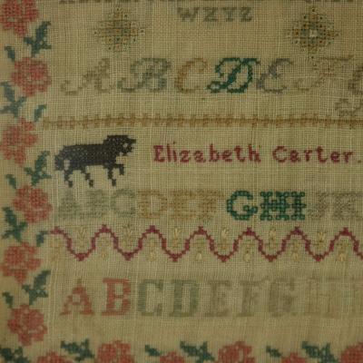 Antique Sampler c 1850 by Elizabeth Carter Sussex