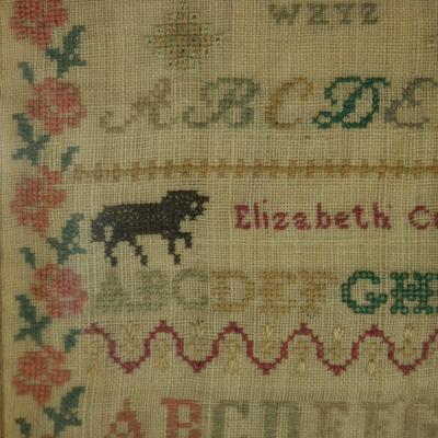 Antique Sampler c 1850 by Elizabeth Carter Sussex