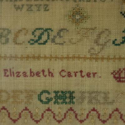 Antique Sampler c 1850 by Elizabeth Carter Sussex