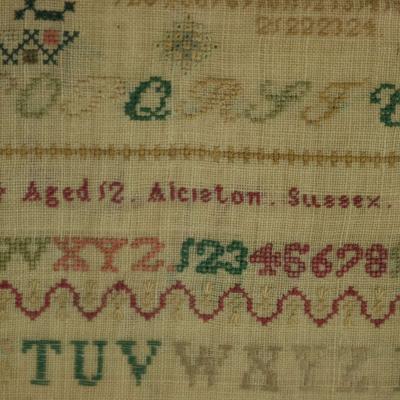 Antique Sampler c 1850 by Elizabeth Carter Sussex