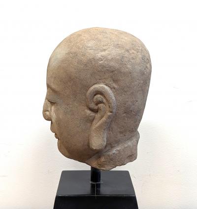 Antique Sand Stone Buddhist Bust Sculpture