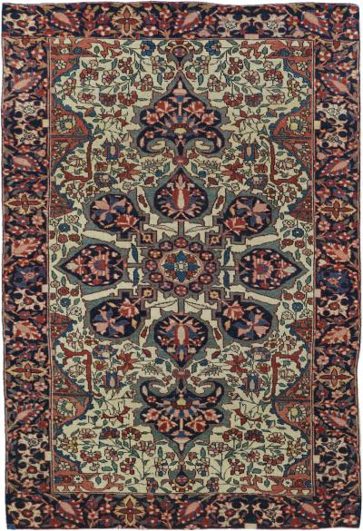 Antique Sarouk Rug 3 3 x 4 11 