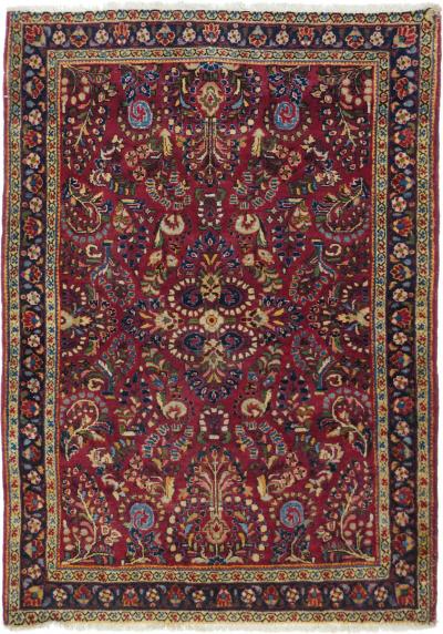 Antique Sarouk Rug 3 4 x 5 0 