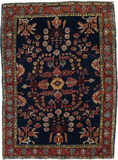 Antique Sarouk Rug 3 7 x 4 11 