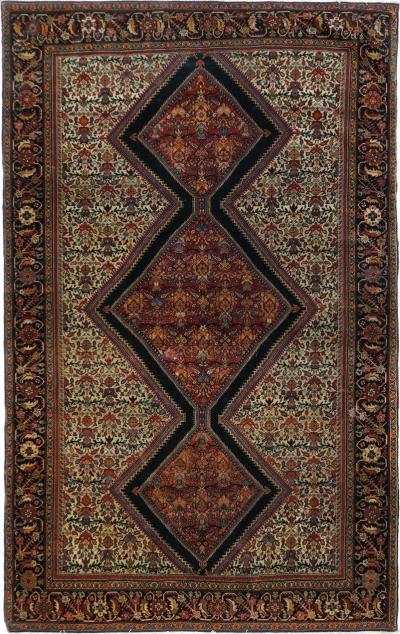 Antique Sarouk Rug 4 2 x 6 9 