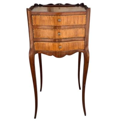 Antique Satinwood Inlaid Nightstand Dressing Side Table