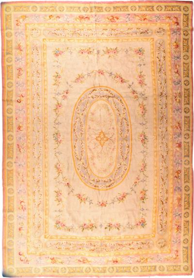 Antique Savonnerie Rug 12 8 x 19 6 