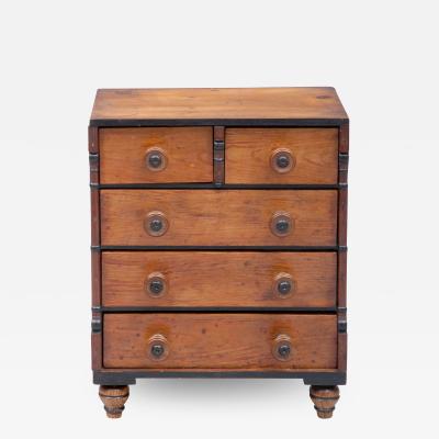 Antique Scottish Miniature Pine Chest Circa 1850