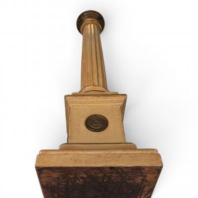Antique Sculptural Wooden Church Candlestick 1860