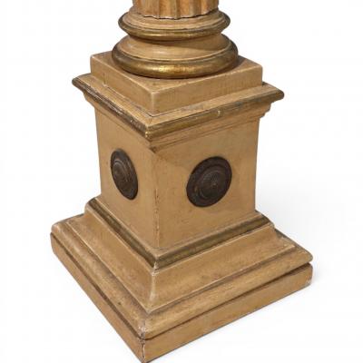 Antique Sculptural Wooden Church Candlestick 1860