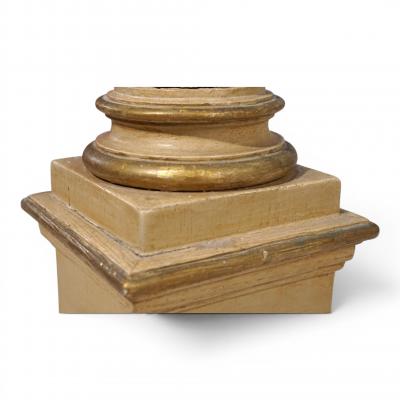 Antique Sculptural Wooden Church Candlestick 1860