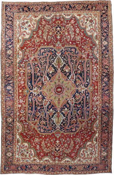 Antique Serapi Rug 8 7 x 12 4 