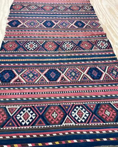 Antique Shahsavan Kilim Rug Large and unusual c 1900s