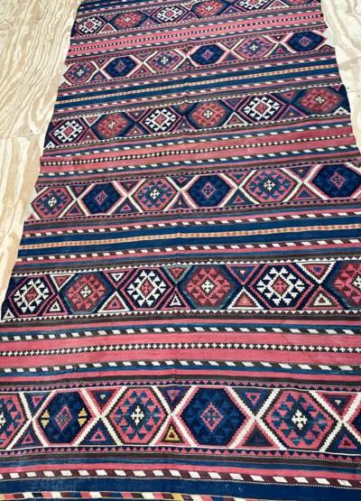 Antique Shahsavan Kilim Rug Large and unusual c 1900s
