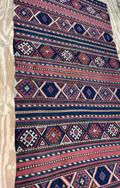 Antique Shahsavan Kilim Rug Large and unusual c 1900s