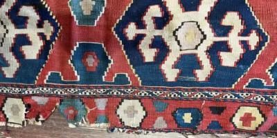 Antique Shahsavan Kilim Rug c 1900s AS IS