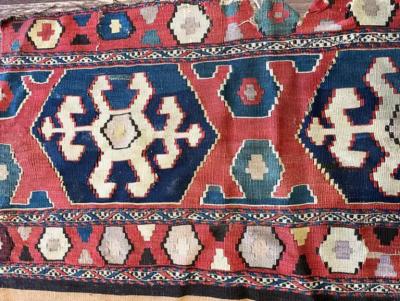 Antique Shahsavan Kilim Rug c 1900s AS IS