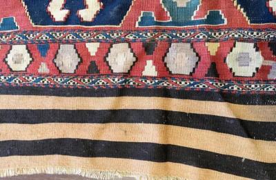 Antique Shahsavan Kilim Rug c 1900s AS IS